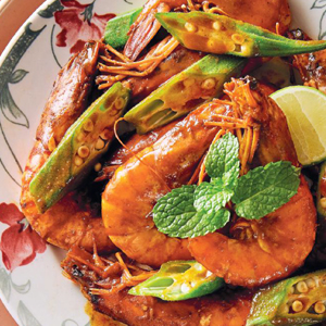 Happiness Assam Prawns With Okra